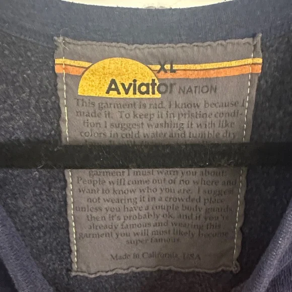 Aviator Nation Navy 5 Stripe Navy Crewneck Sweatshirt - Picture 2 of 4